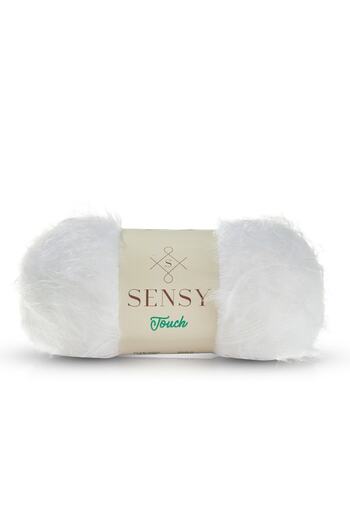 SENSY Premium Touch Hand Knitting Yarn Cardigan Πουλόβερ Σχοινί Γούνα Εμφάνιση Σχοινί Φουλάρι Beanie Λούτρινο Παιχνίδι Σχοινί Λευκό