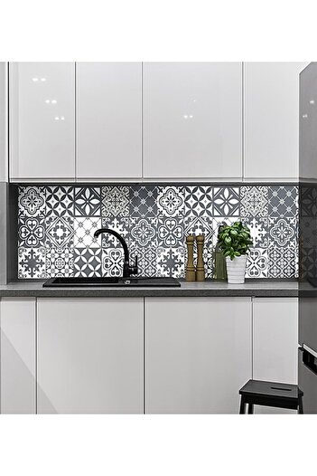 Ev Aşkı Anthracite Gray Tile Look Foil Sticker