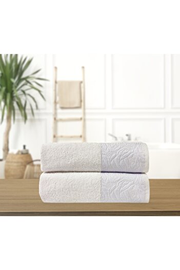 Lucy and Home White Set of 2 Towels 55x100cm