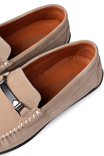 Ducavelli Halb Hakiki Deri Erkek Günlük Ayakkabı, Loafer Ayakkabı, Hafif Ayakkabı, Tokalı Loafer, Süet Loafer