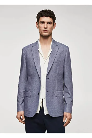 MANGO Man Slim-Fit Mini Woven Blazer Jacket