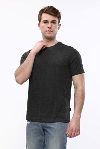 Uniprom Ανδρικό T-Shirt Crew Neck 100% βαμβακερό ανθρακί