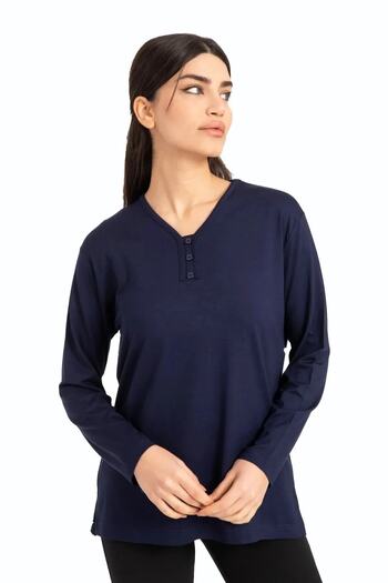 Anne Women's Four Seasons V-Neck Comfortable Fit Combed Cotton Lycra