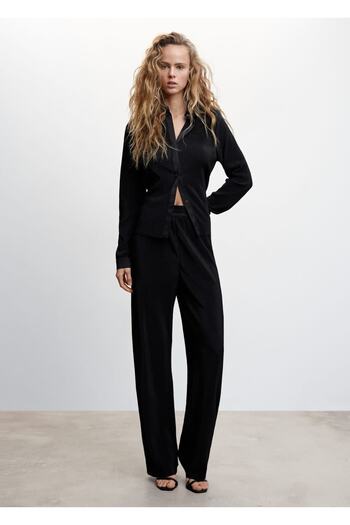 MANGO Woman Wide Leg Loose Trousers