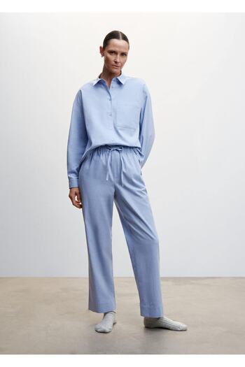 MANGO Woman Pantaloni de pijama din bumbac