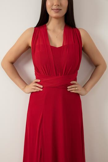 PULLIMM Strapless Halter Neck Tulle Dress 13426