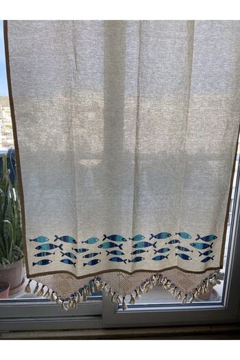 Mrmemo Hand Printed Lace Basement Linen Curtain