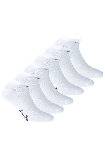 Diadora Unisex Sneaker Socken, 6er Pack - Socken, Mercerisierte Baumwolle, Logo, einfarbig