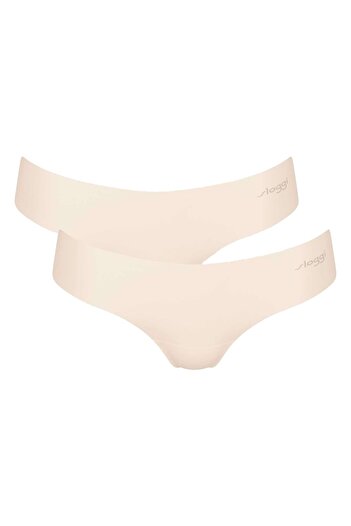 SLOGGI Damen String, 2er Pack - Zero Microfibre 2.0 Hipstring, Mikrofaser, einfarbig