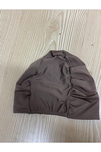 Adasea Plain Brown Hijab Swimsuit Cap
