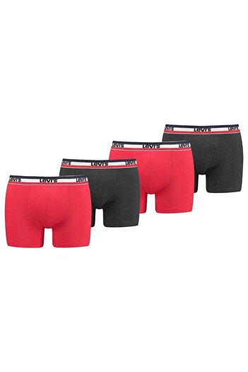 Levi's Herren Boxershorts, 4er Pack - Sportswear Logo Boxer Brief ECOM, Baumwollstretch