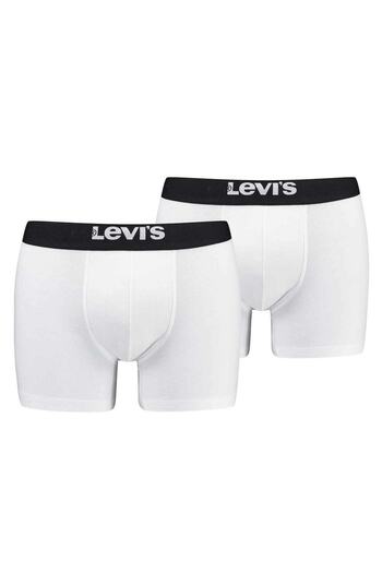 Levi's LEVI´S Herren Boxershorts, 2er Pack - Solid Basic Boxer Brief Organic, Logobund