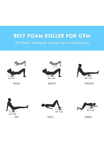 AVESSA Short Foam Roller Massage Foam Foam Roller Rounding Foam Exercise Tool 33 Cm