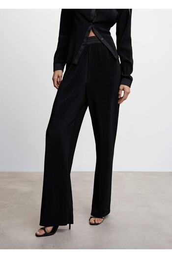 MANGO Woman Wide Leg Loose Trousers