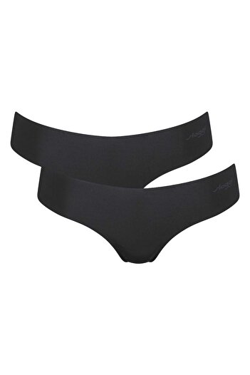 SLOGGI Damen String, 2er Pack - Zero Microfibre 2.0 Hipstring, Mikrofaser, einfarbig