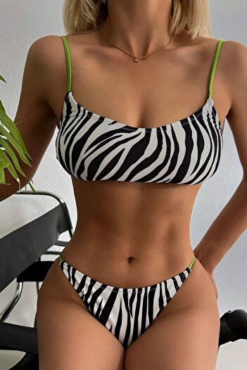 lovebox Women's Zebra Patterned Bikini Set 8521