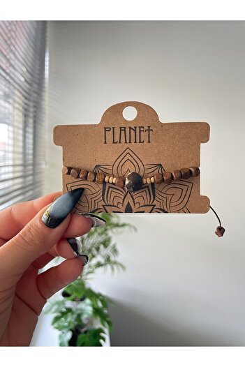 Planet Butik Unisex Authentic Bracelet with Wooden Bead Detail