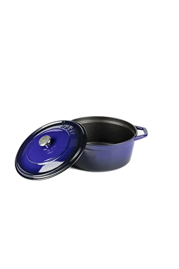 HOSSE Iron Cast Deep Pot 24cm-cobalt