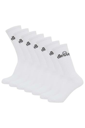 Ellesse Unisex Sport-Socken, 7 Paar - Trego Sport Sock, Crew Socks, Tennis, Ripp-Bündchen, Logo