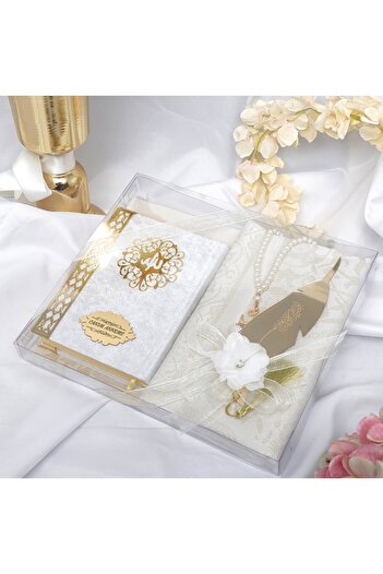 H Hediye Hemen Special Decorated Acetate Box Set for Mother's Day - Ecru