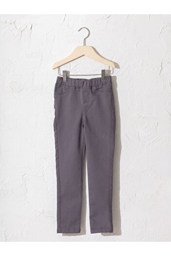 LC Waikiki Your Fashion Style'dan Kız Çocuk Antrasit Pantolon Beli Lastikli Skinny Fit