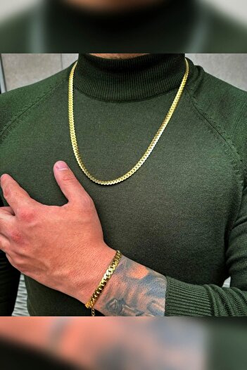 The Collection Urban Gold Çelik Kolye Ve Bileklik Seti