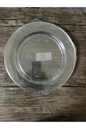 14Süs Simli Gümüş Mika Lüks Plastik Tabak 26cm 6 Adet