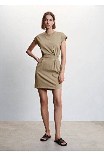 MANGO Woman Tie Detailed Short Dress