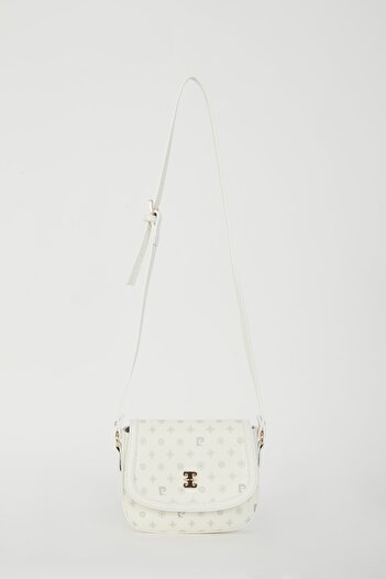 Pierre Cardin White Monogram Women's Shoulder Bag 05PO23Y1733