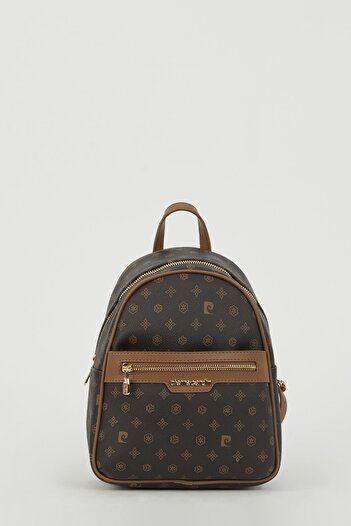 Pierre Cardin Coffee Monogram Women's Backpack 05PO23Y1739
