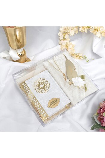 H Hediye Hemen Special Decorated Acetate Box Set for Mother's Day - Ecru