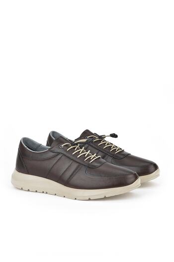 Ziya Ανδρικό Sneaker από γνήσιο δέρμα - Καφέ 1411013zs08