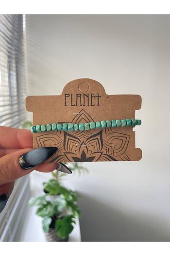 Planet Butik Blue Wooden Unisex Authentic Bracelet