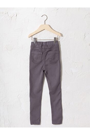 LC Waikiki Your Fashion Style'dan Kız Çocuk Antrasit Pantolon Beli Lastikli Skinny Fit