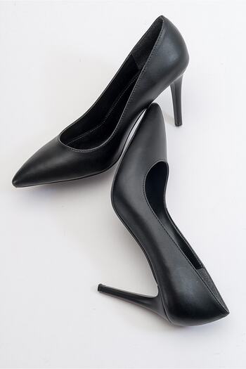 LuviShoes Dámské boty na podpatku Reap Black Skin