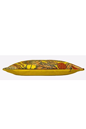 Alacastore Leaf Pattern Mustard Yellow Cushion Cover 44x44 Cm