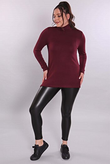 Metpoint Turtleneck Burgundy Large Size Knitwear