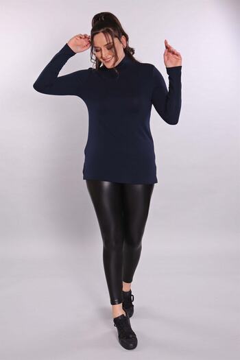 Metpoint Turtleneck Navy Blue Large Size Knitwear