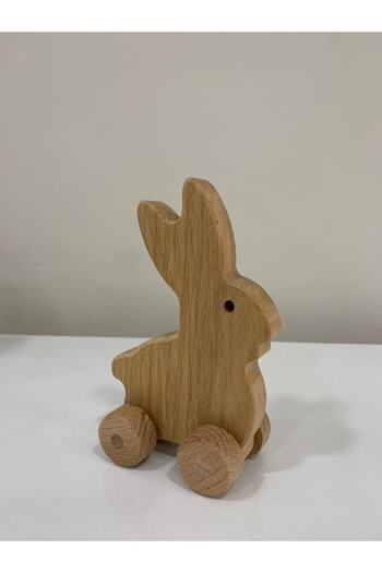 BİANNE ATÖLYESİ Wooden Wheeled Rabbit