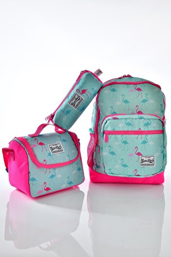 Coral High 23111 Set de 3 ghiozdane cu model flamingo