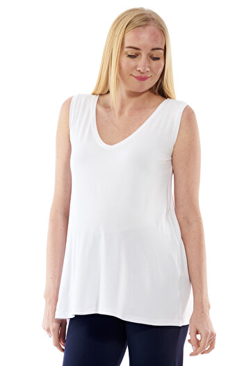 Motherway White V-neck Pregnant Undershirt Bm395