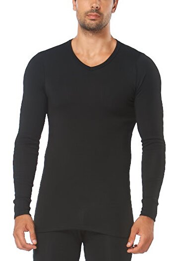 Svm Men's Black Thermal Long Sleeve Top 9025