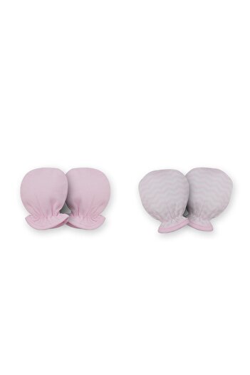 Baby Corner White-Pink 2-Piece Baby Girl Gloves 1043