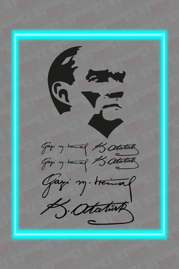 STİCKERCI BEY Gazi Mustafa Kemal Atatürk Signature Sticker Foil Printing Coating Label Modified And Accessory Material