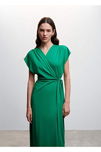 MANGO Woman Bow Wrap Dress