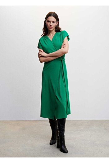 MANGO Woman Bow Wrap Dress