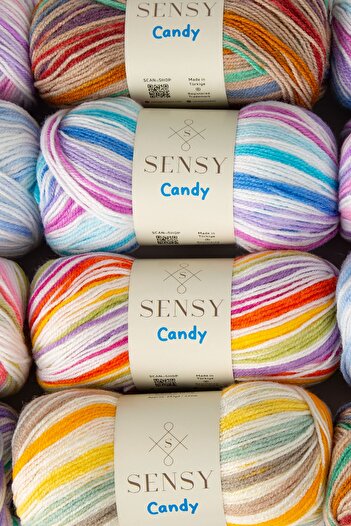 SENSY Premium Candy El Örgü İpi Bebek Çocuk Kazak İpi Hırka Yelek Atkı Ip Battaniye İpliği