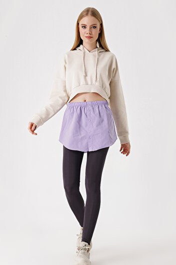 Bigdart 1888 Sweatshirt and Shirt Under Sweater Skirt - Lilac