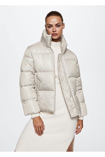 MANGO Woman Stand Collar Quilted Anorak
