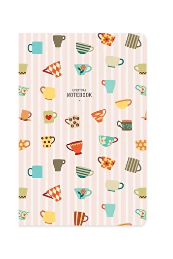 KESKİN COLOR 18.5x26 Cm 58 Sheets Unlined Wire Stitched Notebook Cardboard Cover 70 Gr Ivory Paper